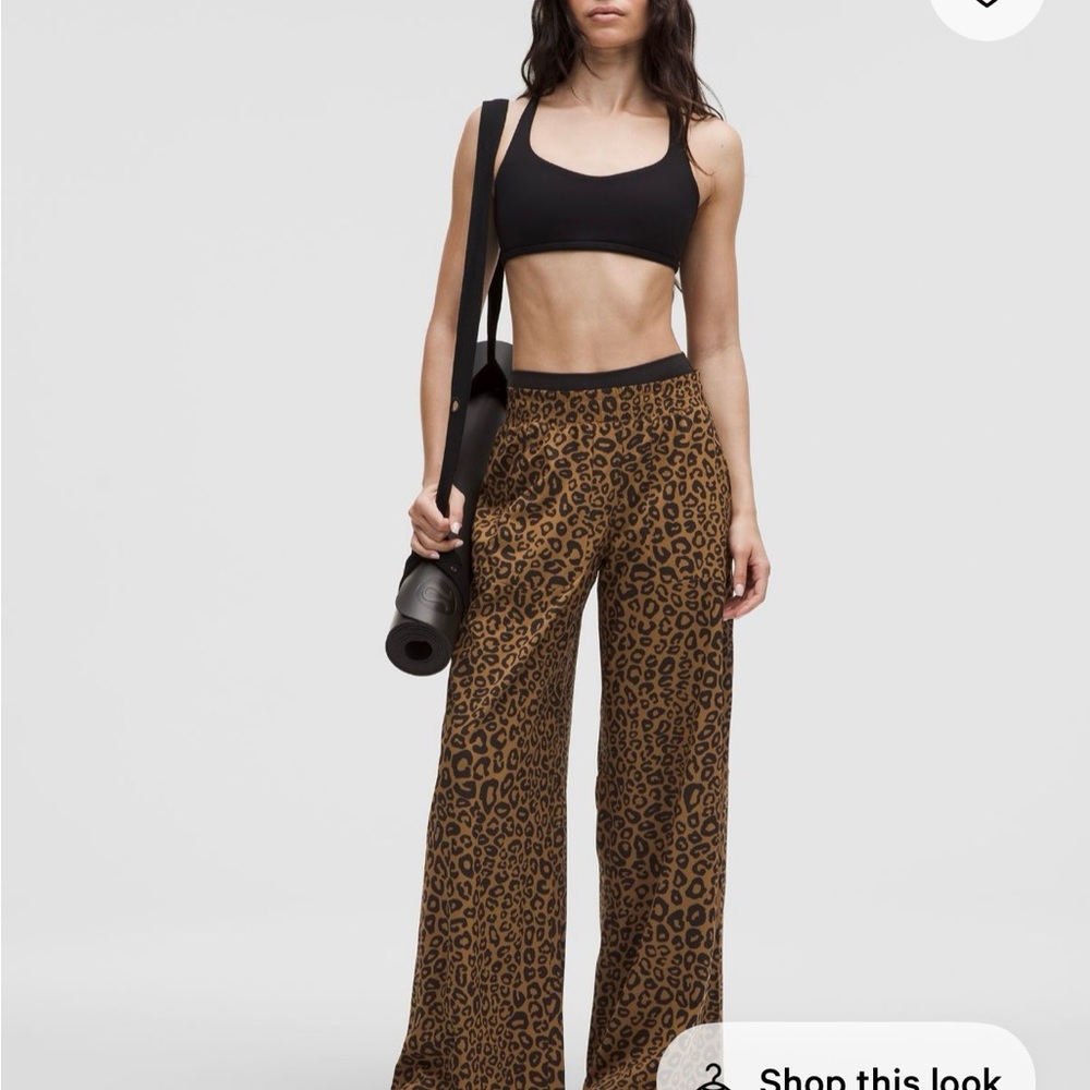 Lululemon Swift Mid Rise Leopard Print Wide-Leg Pants